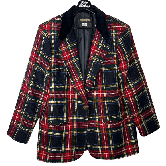 Vintage 90’s Plaid Blazer Jacket - Picture 1 of 4